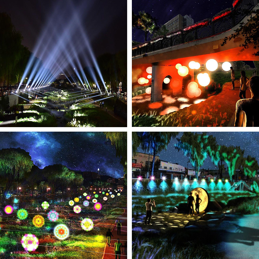 2020 수원 믈 빛 향연 수원천 일원을 물들이는 정조의 빛 수원천 구간을 조명으로 밝게 꾸민 모습입니다.